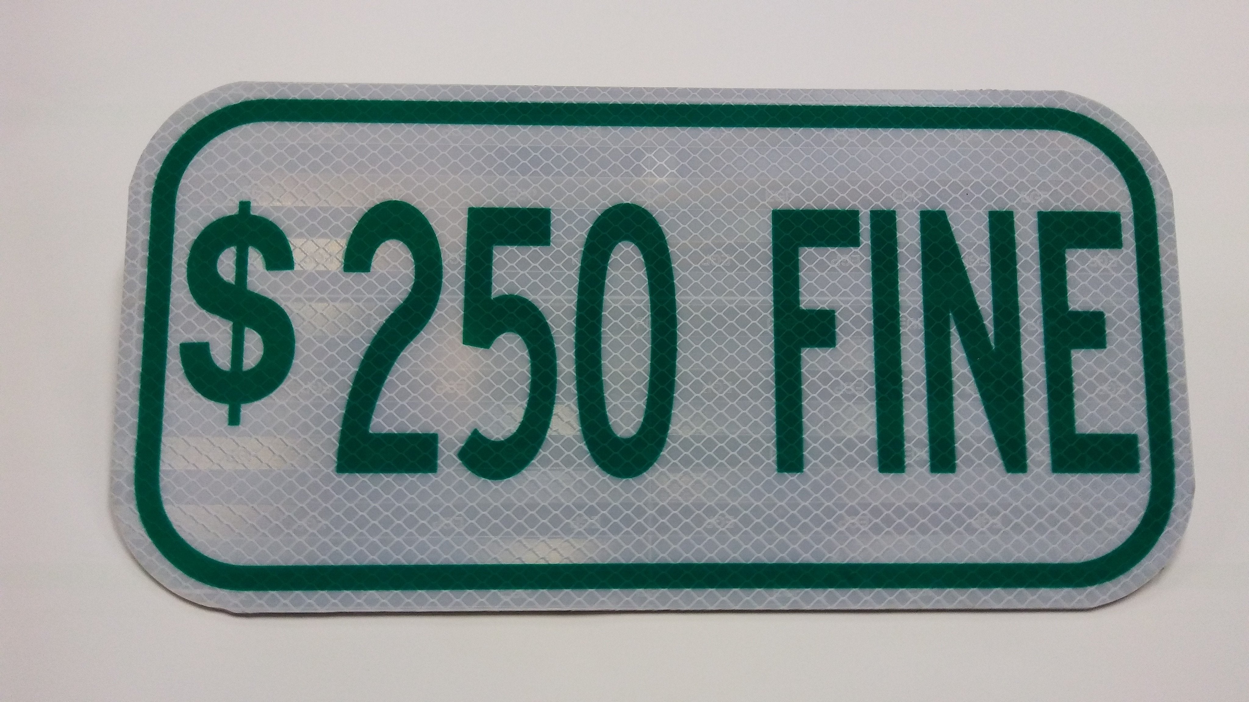 $250 Fine Sign Tag 6" x 12"-Traffic & Parking Lot Signs-The Brewer Company-Default-Sealcoating.com