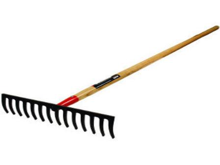 BULLHEAD 15" Forged Level Head Rake, 66" Hardwood Handle-Landscape Hand Tools-Seymour Midwest-Default-Sealcoating.com