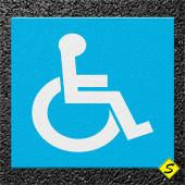 Handicap Square Legend (Blue Mat with White Symbol) Preformed Thermoplastic 40" x 40" (Qty 2)-Preformed ThermoPlastic-Swarco Industries Inc.-90 MIL-Sealcoating.com