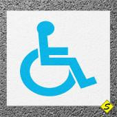 Handicap Legend (White Mat with Blue Symbol) Preformed Thermoplastic 45" x 45" (Qty 2)-Preformed ThermoPlastic-Swarco Industries Inc.-90 MIL-Sealcoating.com