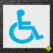 Handicap Legend (White Mat with Blue Symbol) Preformed Thermoplastic 48" x 48" (Qty 2)-Preformed ThermoPlastic-Swarco Industries Inc.-90 MIL-Sealcoating.com