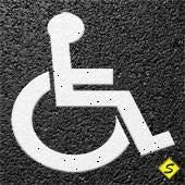 Handicap Symbol (White) Preformed Thermoplastic 28" x 24" (Qty 5)-Preformed ThermoPlastic-Swarco Industries Inc.-90 MIL-Sealcoating.com