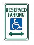 Handicap Sign with Double Arrow 12" x 18"-Traffic & Parking Lot Signs-The Brewer Company-Default-Sealcoating.com