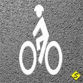 Bike Man Symbol Preformed ThermoPlastic 4'x2' (Qty 5)-Preformed ThermoPlastic-Swarco Industries Inc.-90 MIL (WHITE)-Sealcoating.com