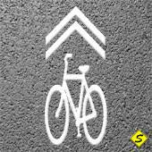 Bicycle Shared Lane Symbol (MUTCD) Preformed ThermoPlastic 9'4" x 3'4" (Qty 2)-Preformed ThermoPlastic-Swarco Industries Inc.-90 MIL (WHITE)-Sealcoating.com