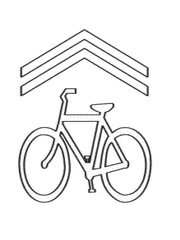 Bicycle Shared Lane Symbol (MUTCD) Preformed ThermoPlastic 9'4" x 3'4" (Qty 2)-Preformed ThermoPlastic-Swarco Industries Inc.-90 MIL (WHITE)-Sealcoating.com