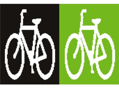 Green or Black Contrast Box with White "Bicycle" 4' x 7' Preformed Thermo Plastic Legend-Performed ThemoPlastic-Swarco Industries-Black-125 MIL-Sealcoating.com