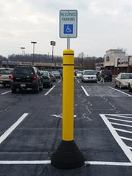 Portable Rubber Bollard Base With Sign Post