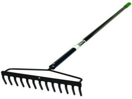 GardenPro 14" Bow Rake, 60" Blue Powder-Coated Aluminum Handle-Landscape Hand Tools-Seymour Midwest-Default-Sealcoating.com