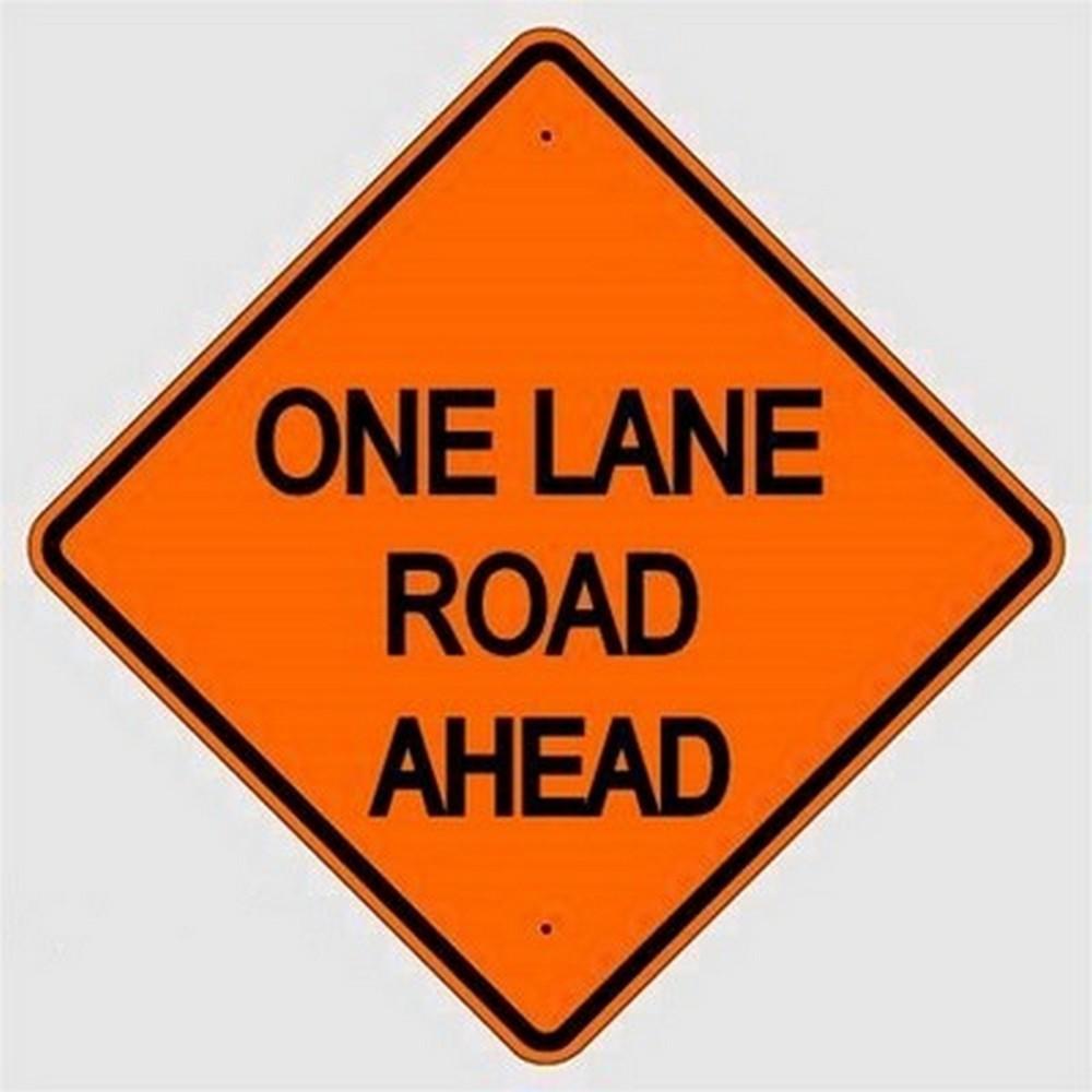 One Lane Road Ahead-Construction Signs-Municipal Supply & Sign Co.-Default-Sealcoating.com