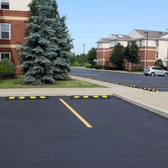 Recycled Rubber Parking Block Heavy-DS Series-Wheel Stops & Bumper Blocks-RubberForm-White Stripe Designer Block-Sealcoating.com